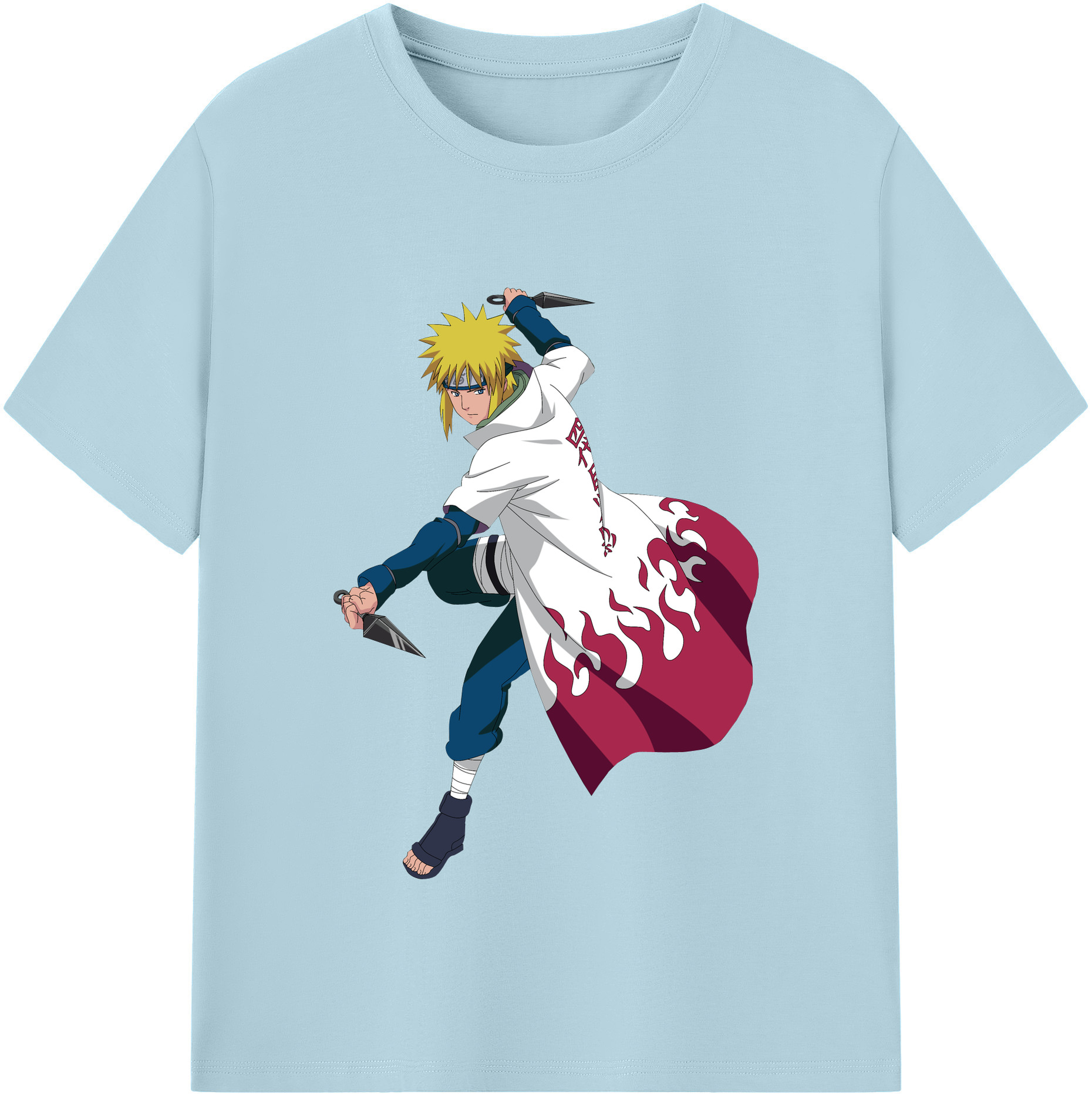 （画像用） NARUTO -ナルト- 波風 ミナト Namikaze Minato 綿100％半袖Tシャツ（フロントプリント）
